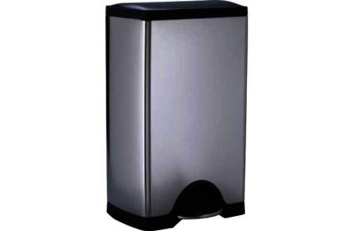 simplehuman 38L Rectangular Pedal Bin - Silver